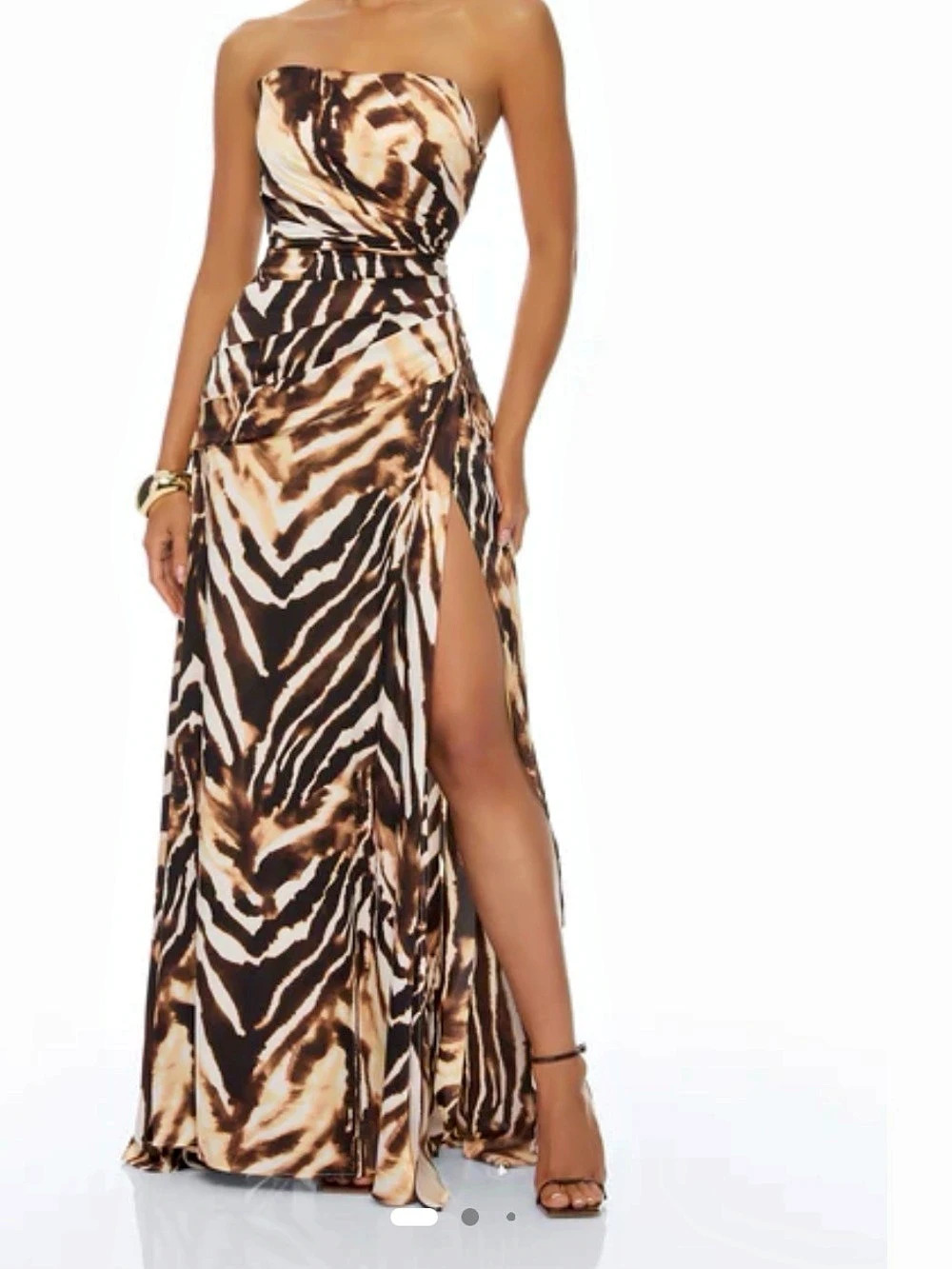 Strapless Maxi Dress Animal Print Maxi Dress